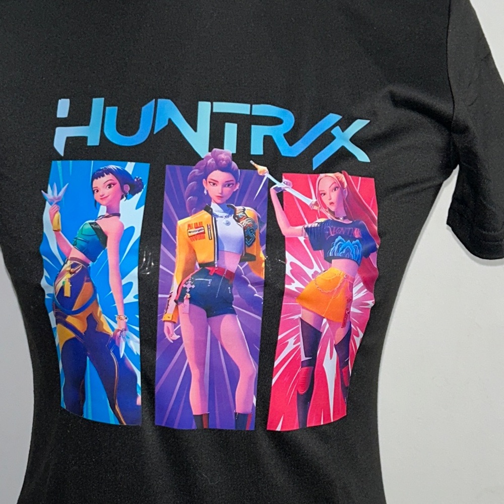 Huntrix Black Graphic Tee for Kids - Picture 3 of 11